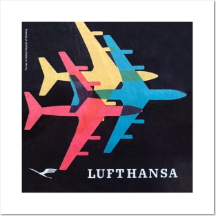 Vintage Lufthansa Luggage Sticker Posters and Art